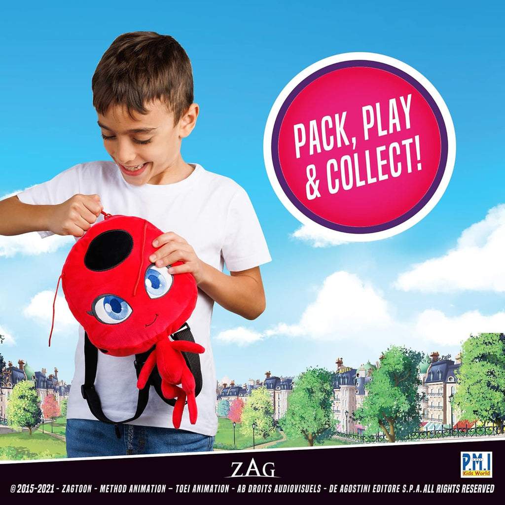 P.M.I. Miraculous Ladybug Plush School Backpack 12-Inch Collectible S144