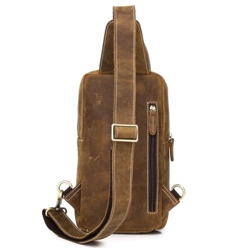 KPYWZER Genuine Leather Sling Backpack Crossbody Shoulder Bag for Men Women S314097