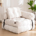 MAXYOYO Folding Sofa Bed L-Shaped Convertible Sleeper Couch with Pillow, Dark Grey X9070