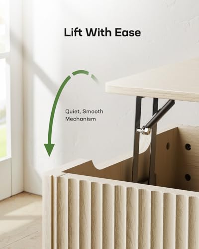 Marsail Lift Top Coffee Table with Storage, Natural Oak L27078