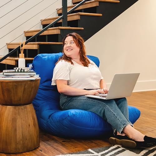 Big Joe Dorm Bean Bag Chair with Drink Holder, Black Smartmax, 3 ft Q1693