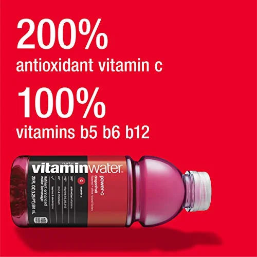 vitaminwater power-c electrolyte enhanced water, dragonfruit, 16.9 Fl Oz (Pack of 24) C47622
