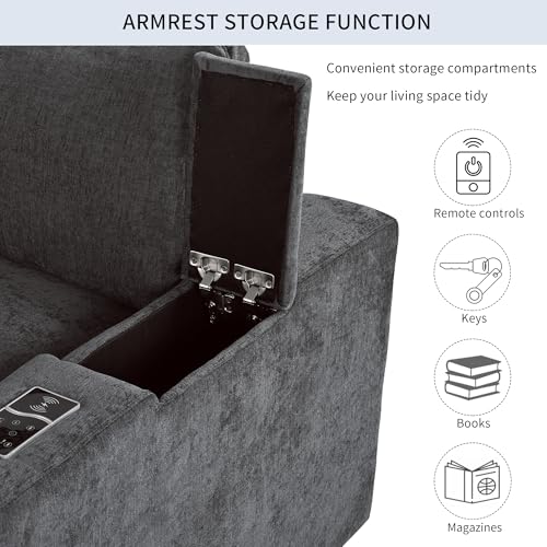Oversized Modular Sectional Sofa with Movable Ottoman E909