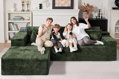 HABUTWAY 105" L-Shape Modular Sectional Sofa, Grey Velvet G848557