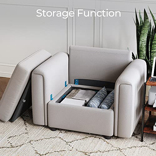 LINSY HOME Modular U Shaped Sectional Sofa with Storage, Blue M8981
