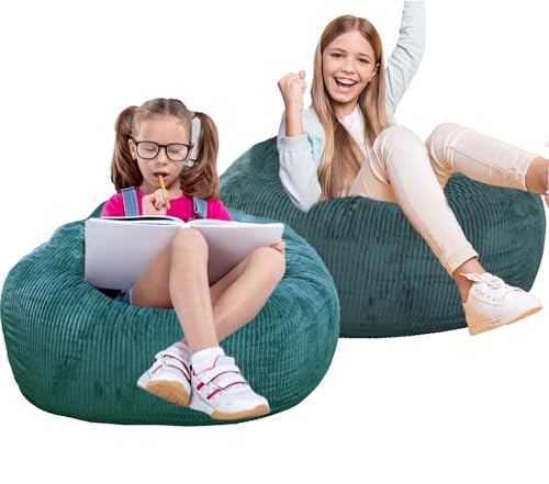 Faux Fur Bean Bag Chair for Adults with Filling, Blue J1419