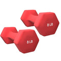 Neoprene Coated Dumbbell Hand Weight Pairs – Versatile Dumbbell Set for Exercise & Fitness, Home Gym Equipment – Non-Slip, Color-Coded Hex Shaped Free Weights for Men and Women, 2LB, 4LB, 6LB, 8LB Pounds