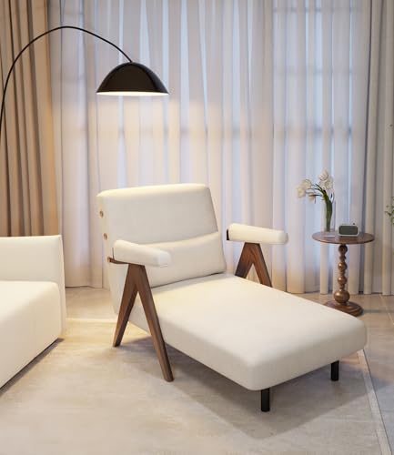 Residential Convertible Sofa Bed Chair 3-in-1 Adjustable Backrest Beige White D8743
