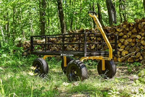 Gorilla Carts Heavy Duty Steel Mesh Utility Wagon Cart, 1000 lb Capacity, Gray M8719