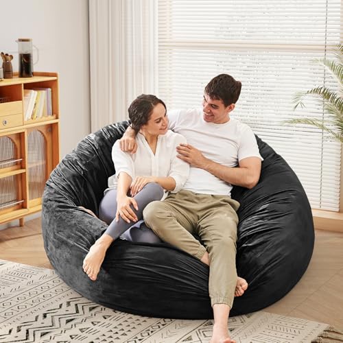 Giant Bean Bag Chair for Adults Convertible Bed with Microfiber Cover Charcoal G62613