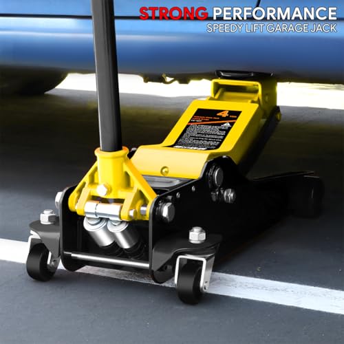 DNA MOTORING Floor Jack 3 Ton Low Profile Heavy Duty Hydraulic Car Jack, Black T11604