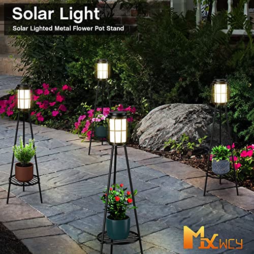 2 Pack Solar Lights Outdoor with Plant Stands - Metal Tripod Patio Decor M835880