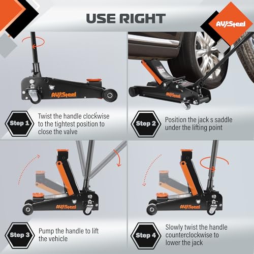 3 Ton Floor Jack Heavy Duty Hydraulic Car Jack with Single Piston Pump H19028