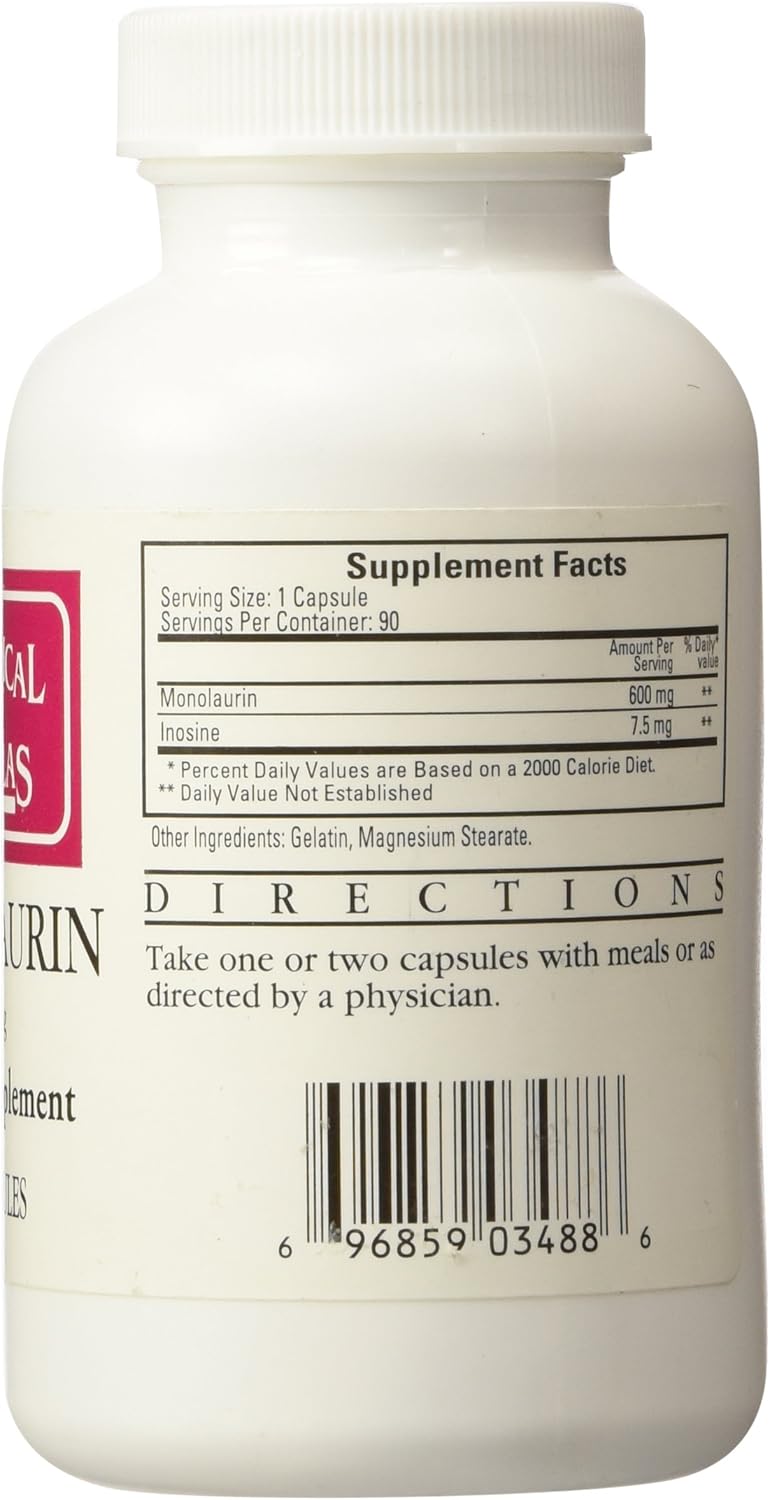 Ecological Formulas Monolaurin 600mg 90 Capsules K812