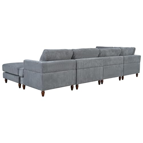 Oversized Modular Sectional Sofa with Movable Ottoman E909