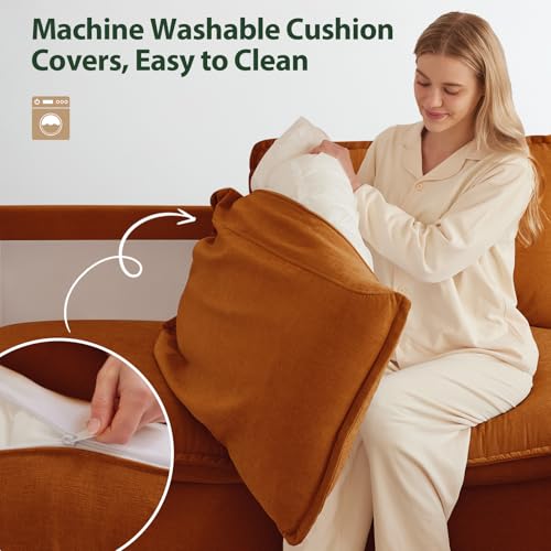 Cloud Couch Sectional L Shaped Modular Sofa Chenille Ivory Beige U4155