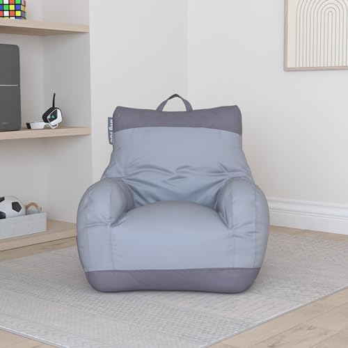 Big Joe Dorm Bean Bag Chair with Drink Holder, Black Smartmax, 3 ft Q1693
