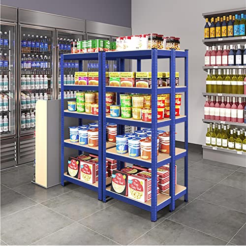 Yaheetech 5-Tier Heavy Duty Garage Shelving Unit, Adjustable Metal Storage Rack, Blue J339478