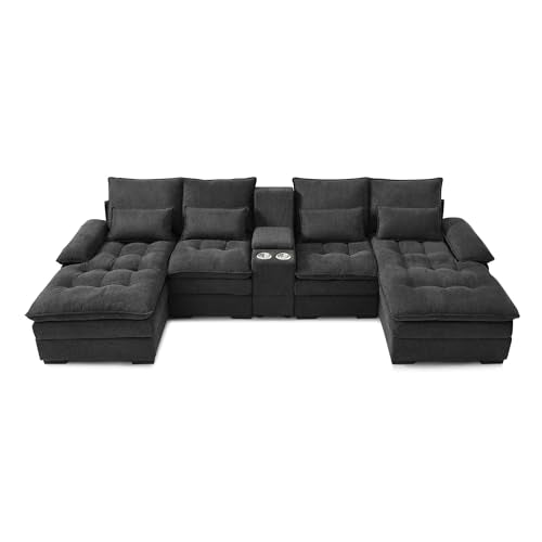 Oversized Modular Sectional Sofa with Movable Ottoman E909