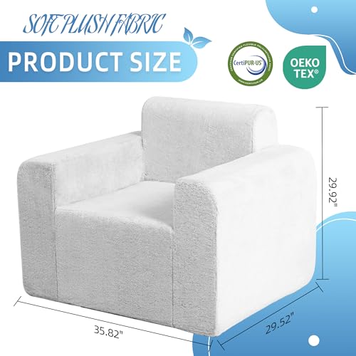 HABUTWAY Giant Plush Bean Bag Chair with Armrest, Dark Grey P496