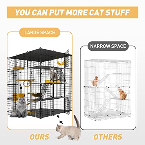 Large Cat Cage Indoor DIY Playpen Detachable Metal Wire Kennel Crate N19117