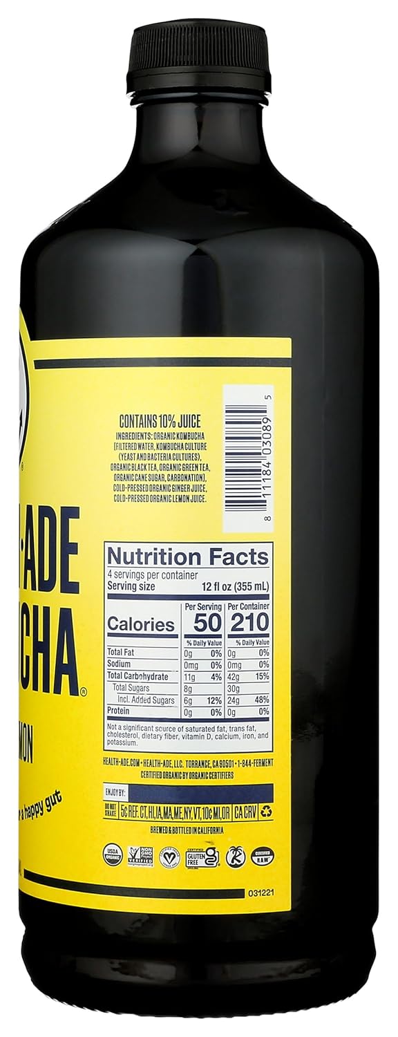 Health-Ade Ginger-Lemon Kombucha, 48 Fl oz W70322