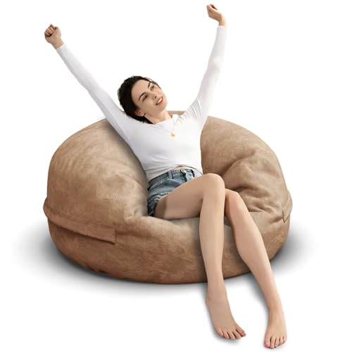 Bean Bag Chair for Adults 3FT, Soft Removable Cover, Light Gray M535251