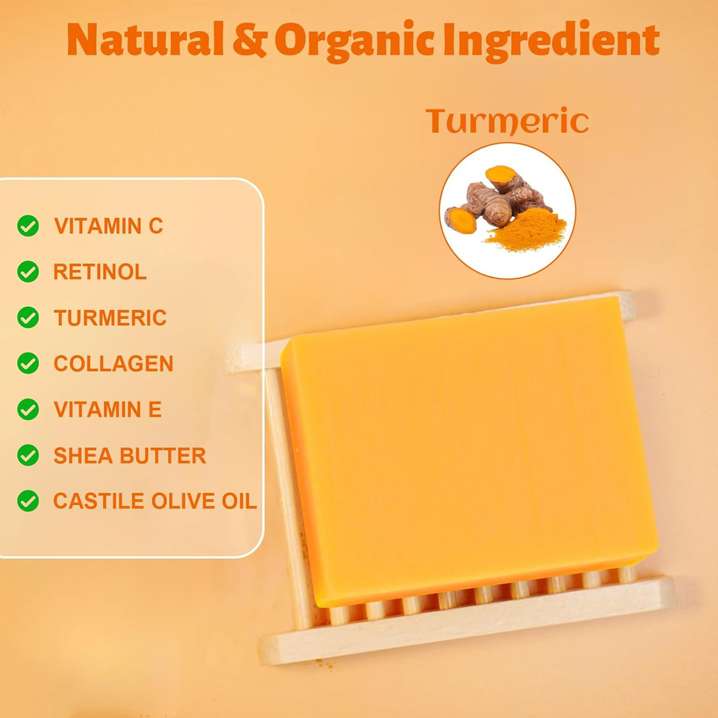3Packs Turmeric Soap Bar with Vitamin C & E for Face and Body L6398