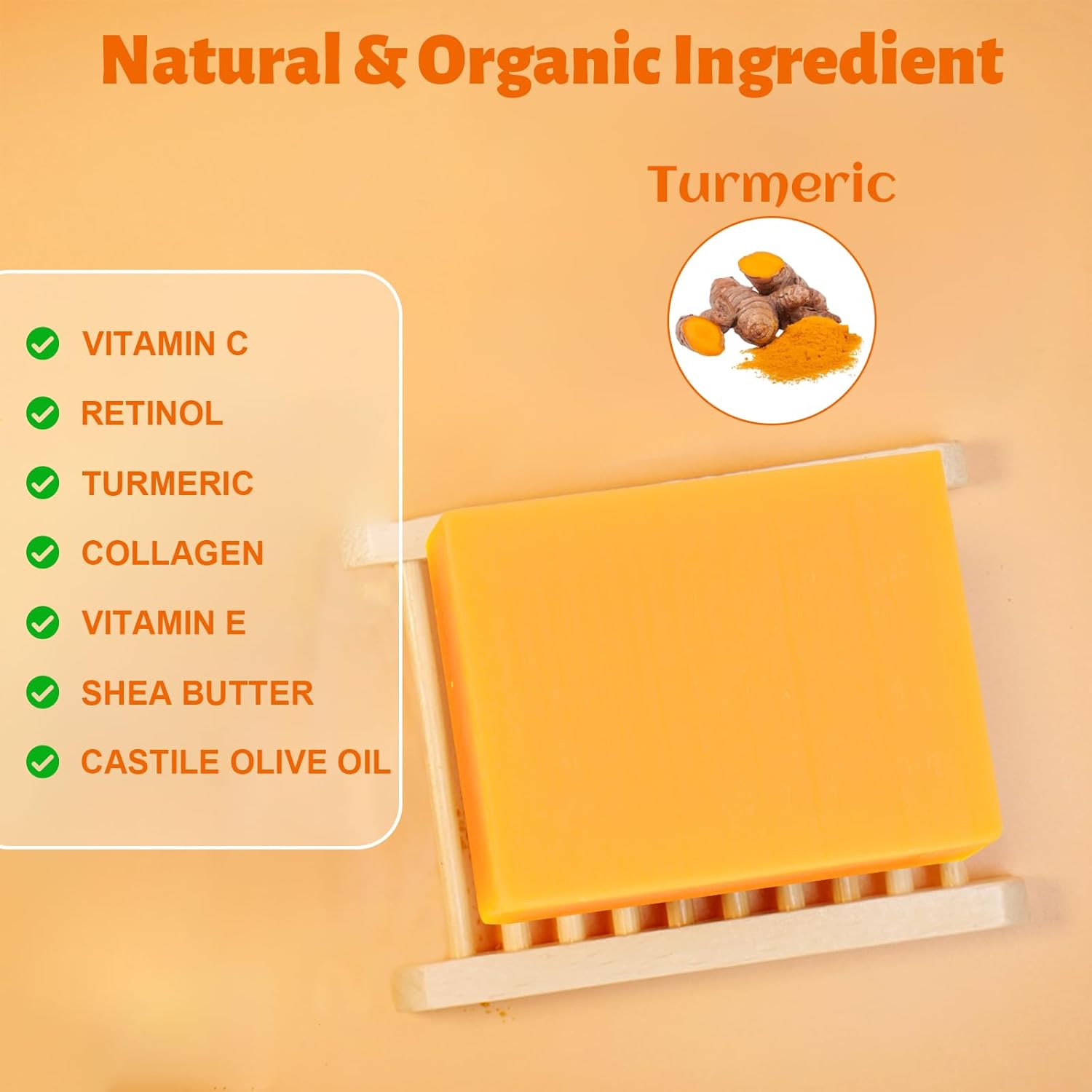 3Packs Turmeric Soap Bar with Vitamin C & E for Face and Body L6398