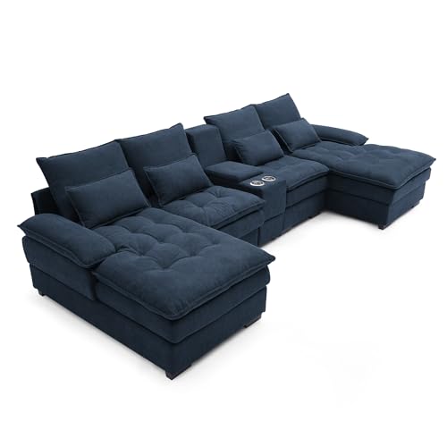 Oversized Modular Sectional Sofa with Movable Ottoman E909
