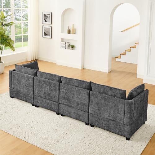 Oversized Modular Sectional Sofa with Movable Ottoman E909