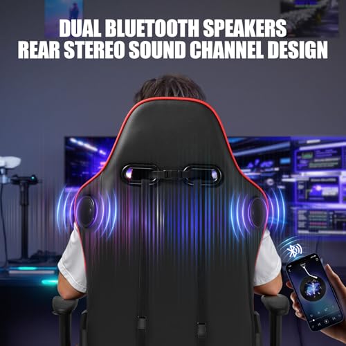 GTPLAYER Gaming Chair with Speakers and Footrest by GTRacing, Black M845420