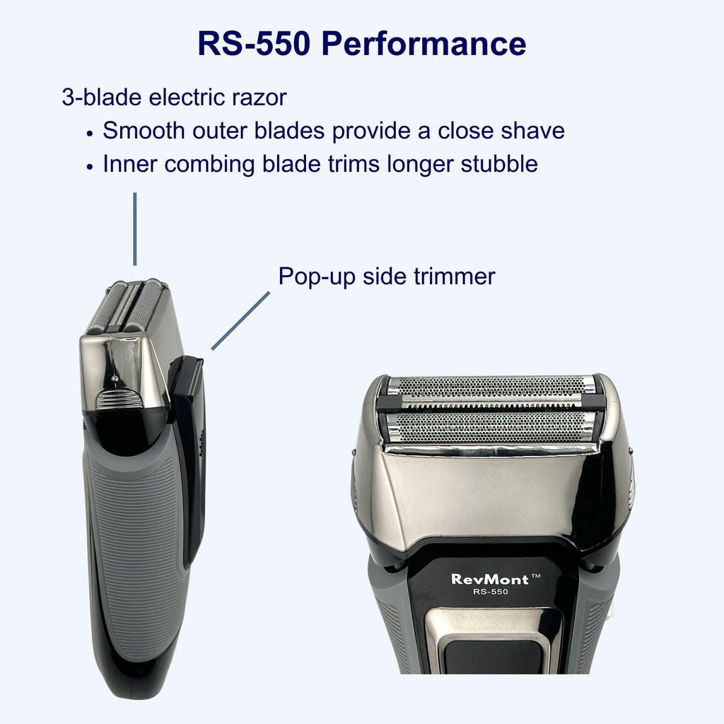RS-550 Rechargeable Electric Shaver for Men, IPX7 Waterproof, Pivoting Head E52986