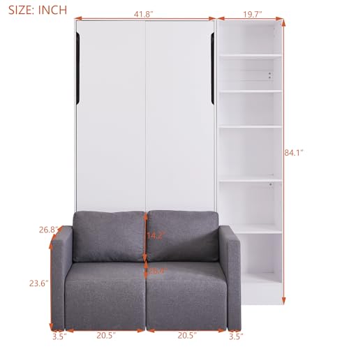 Ball & Cast Murphy Bed Queen Size with Cushion, White B692