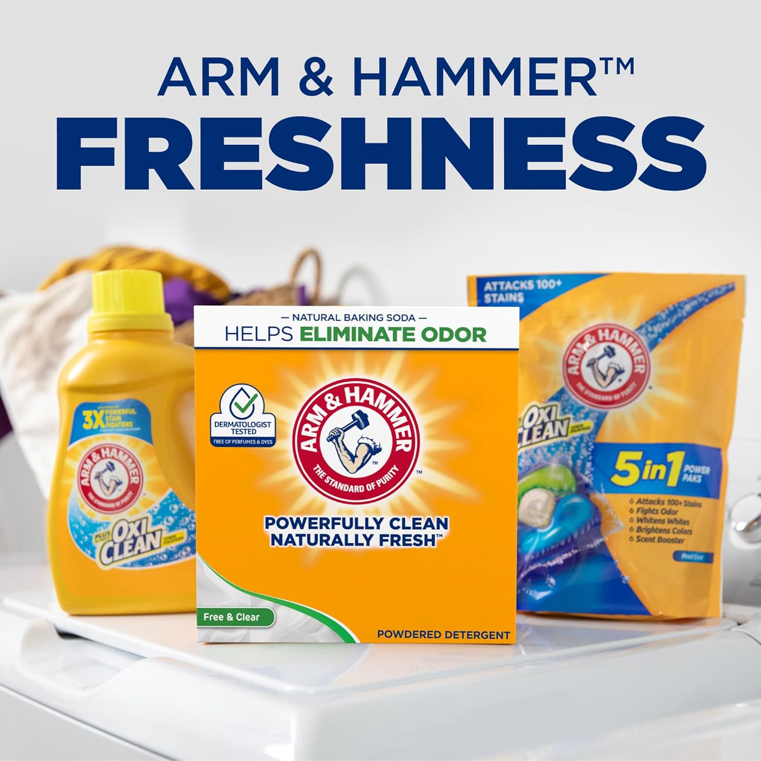 Arm & Hammer Laundry Detergent Powder, Free of Perfume & Dyes, 100 Loads S7263