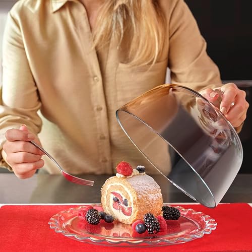 Glass Cake Stand with Dome 10 inch Serving Platter P128