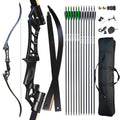 D&Q 58'' Archery Recurve Bow and Arrow Set for Adults Beginners, Aluminum Alloy Takedown Recurve Bow for Right Hand Archery Hunting Training Practice (30-70lb)