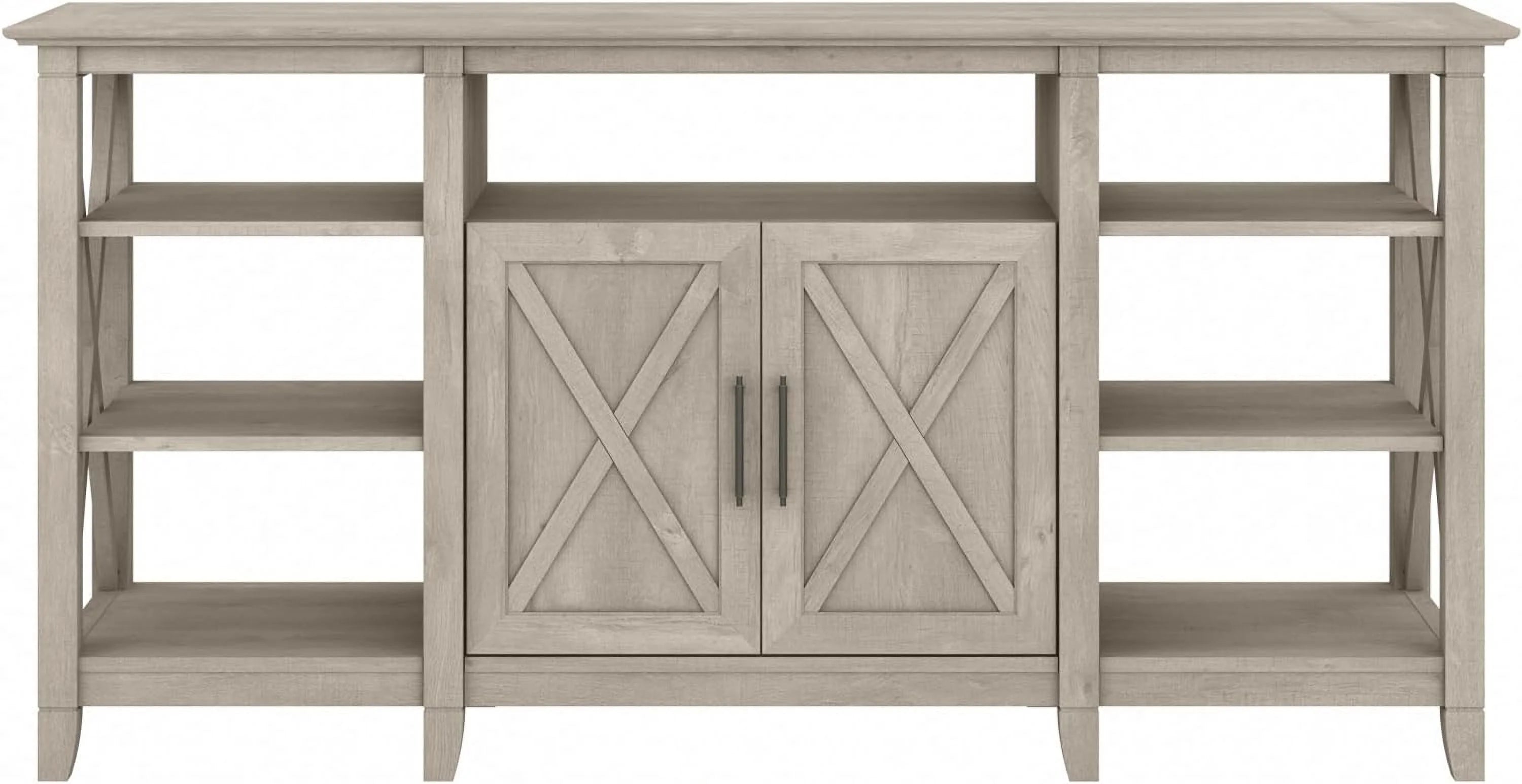 Key West Tall Stand for 65 Inch TV, Farmhouse Entertainment Center, Washed Gray F7941
