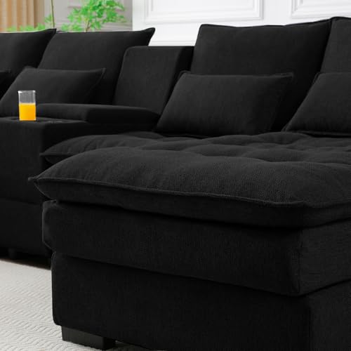 Oversized Modular Sectional Sofa with Movable Ottoman E909