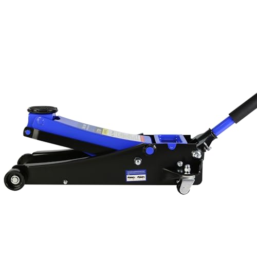 Pvillez Floor Jack, Heavy Duty Hydraulic Low Profile Steel Racing Jack, 2 Ton Capacity Blue H10635