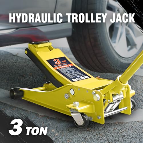 DNA MOTORING Floor Jack 3 Ton Low Profile Heavy Duty Hydraulic Car Jack, Black T11604