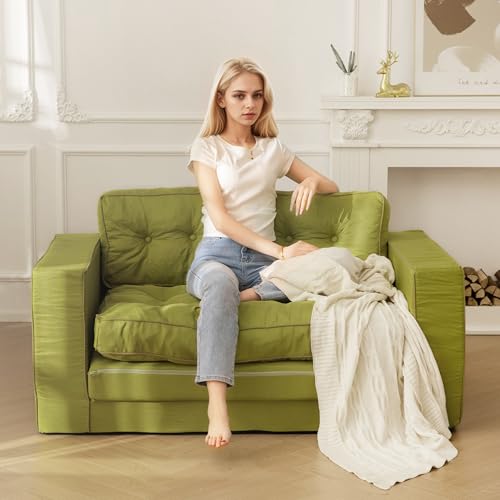 YOSHOOT Loveseat Sleeper Sofa 55" Convertible Sofa Bed Couch with Reclining Backrest U145129