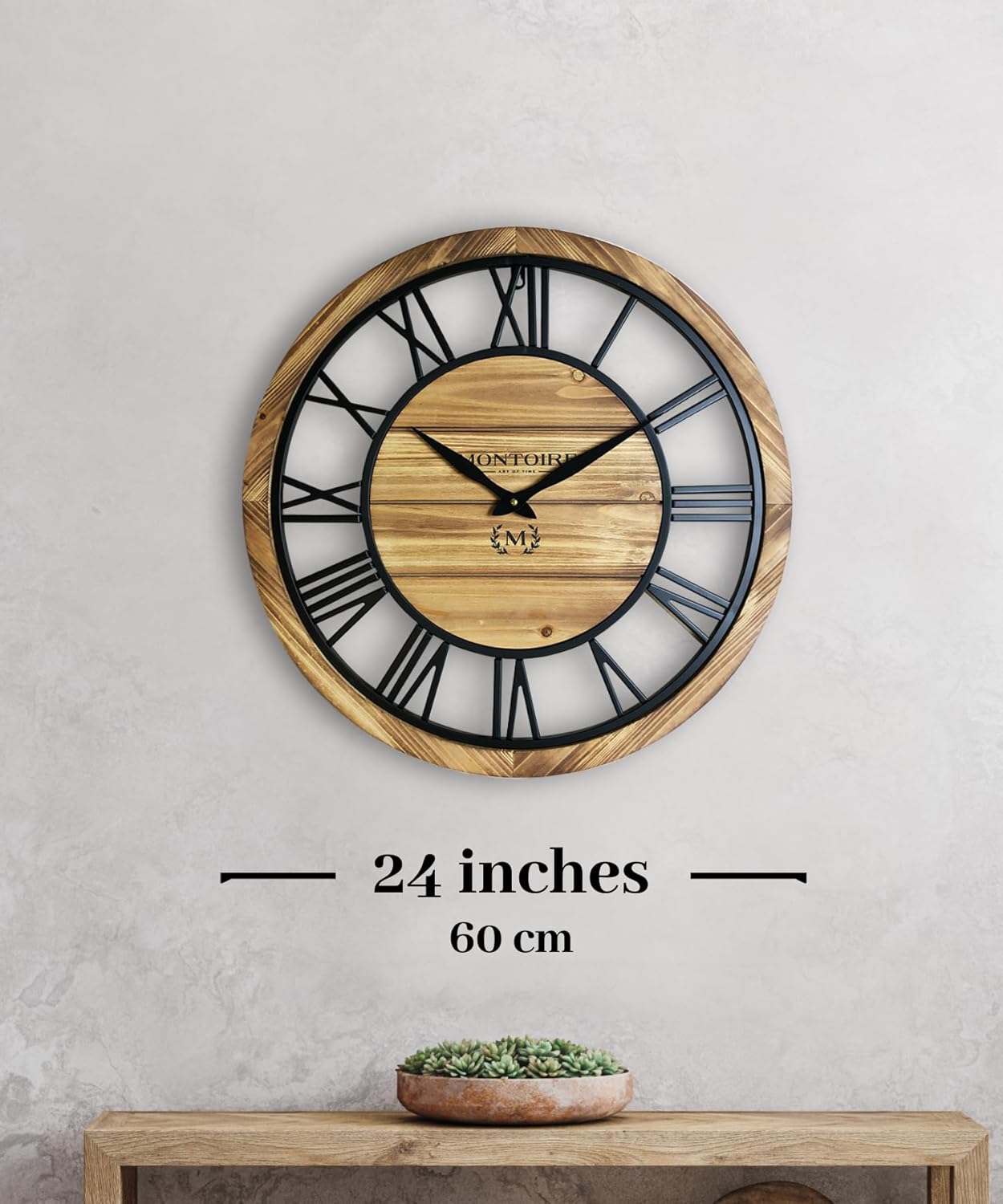 24 Inch Farmhouse Wall Clock with Roman Numerals T5972