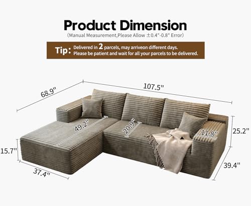 Cloud Modular Sectional Sofa with Ottoman, U Shaped, Black M332378
