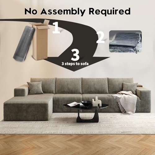 Cloud Modular Sectional Sofa with Ottoman, U Shaped, Black M332378