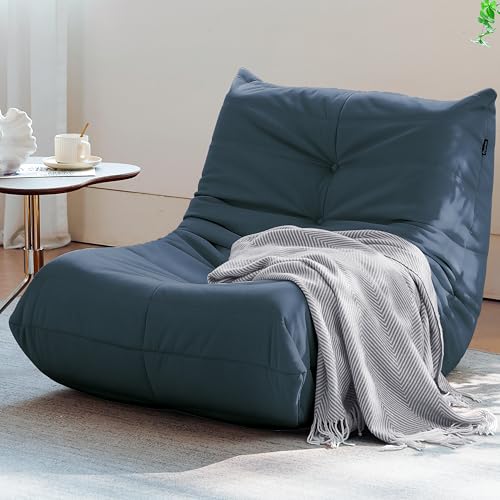 Bean Bag Chair for Adults Suede Microfiber Fireside Floor Chair 3-Seater Beige F151744