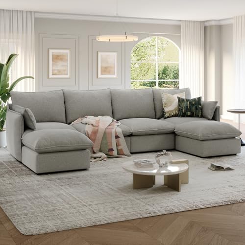 Cloud Modular Sectional Sofa, Waterproof Down Filled, High Backrest 5 Seater, Dark Gray J53470