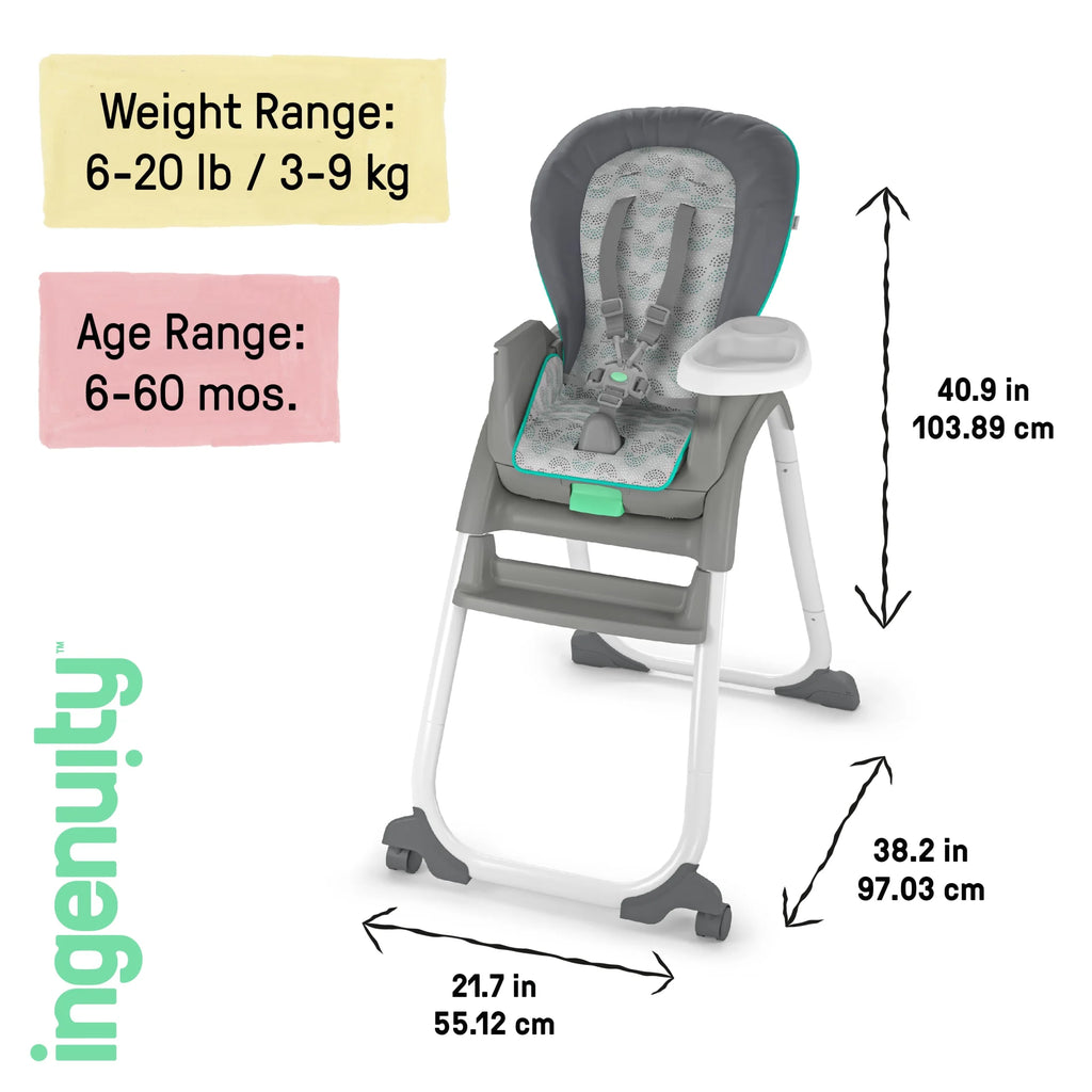 Ingenuity Full Course 6-in-1 High Chair – Unisex, Up to 5 Years – Astro V952502