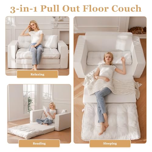 YOSHOOT Loveseat Sleeper Sofa 55" Convertible Sofa Bed Couch with Reclining Backrest U145129