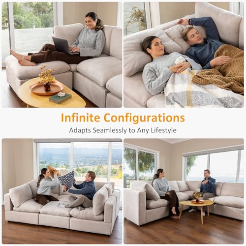 Modular Sectional Sofa with Ottoman for Small Apartments U669203